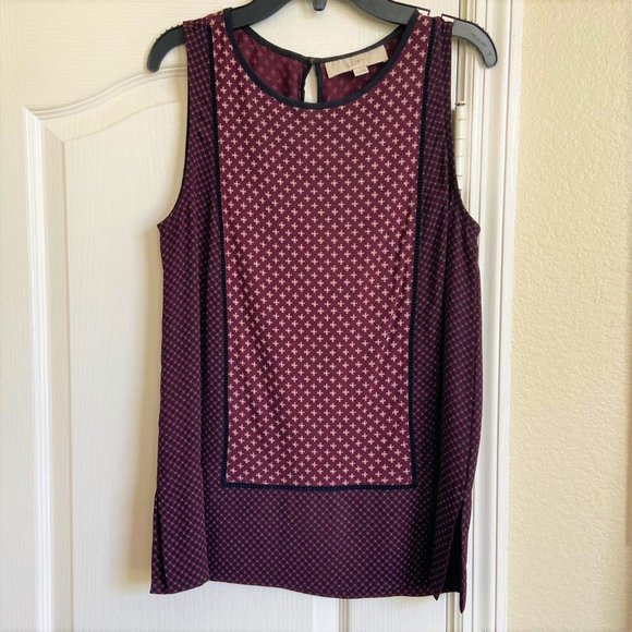 Loft Cranberry print Sleeveless top Size S - Picture 4 of 4